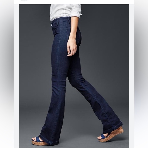 NWOT GAP FLARE LEG HIGH RISE TROUSER JEANS SZ 25/0 - Picture 1 of 16